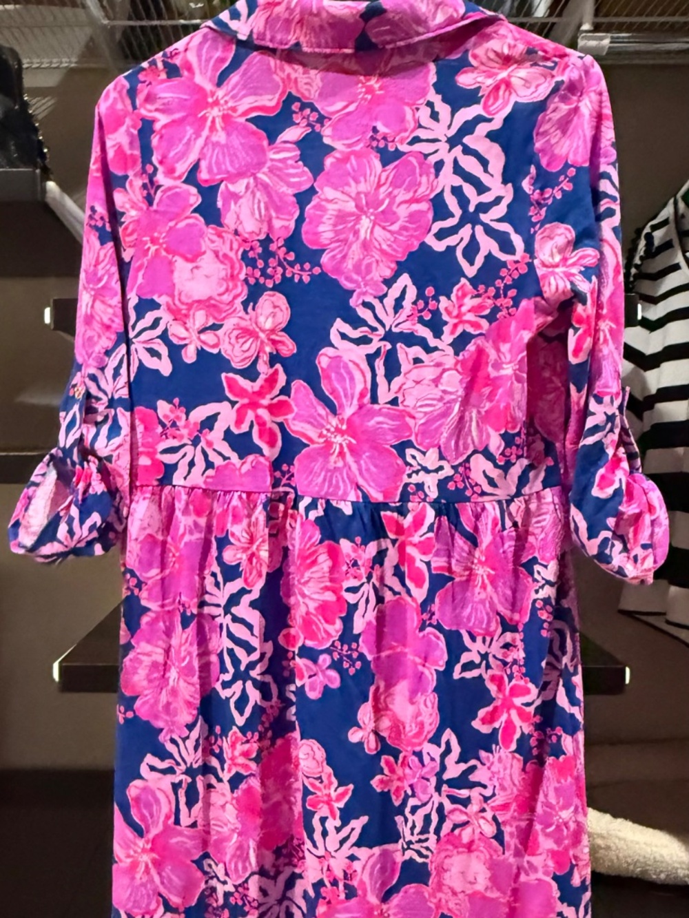 Lilly Pulitzer Saralyn Dress XS Starlight Navy Once and Floral NWT - Picture 3 of 3